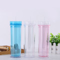 450 ml recycling clear plastic water bottle with straw for wedding and party